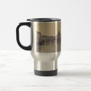 Vintage Rome Tiber Castle And Vatican Fine Art Travel Mug