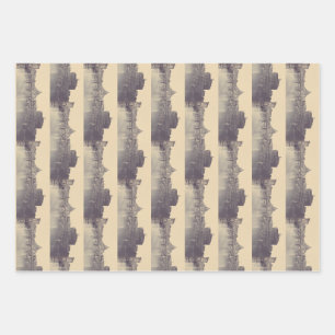 Vintage Rome Tiber Castle And Vatican Fine Art Wrapping Paper Sheet