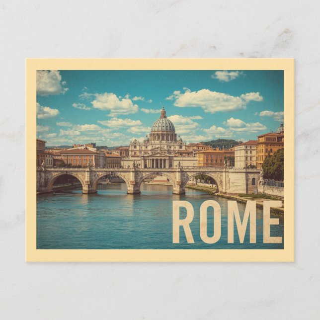Vintage Rome Travel Postcard (Front)