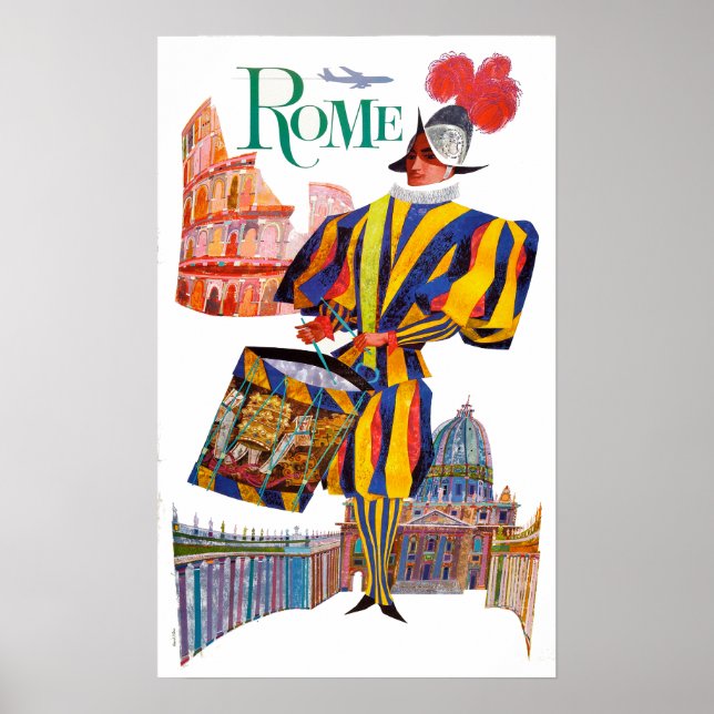 Vintage Rome Travel Swiss Guard Poster (Front)