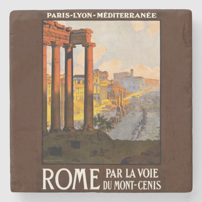 Vintage Rome - Travel to Italy Stone Coaster (Front)