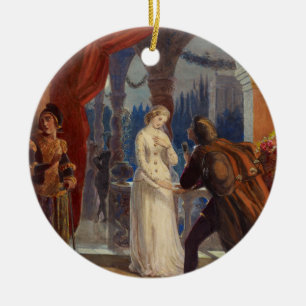 Vintage Romeo and Juliet Painting (1861) Ceramic Tree Decoration