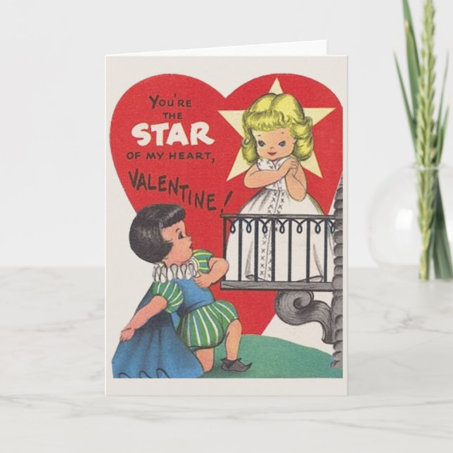 Vintage Romeo and Juliet Theatre Valentine Holiday Card (Front)