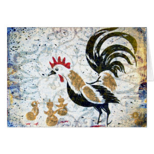 Vintage Rooster and Chicks