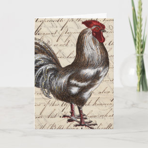 Vintage Rooster, Birthday Card