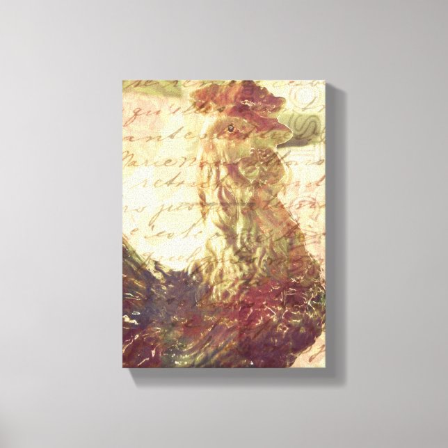 Vintage Rooster Canvas Print (Front)