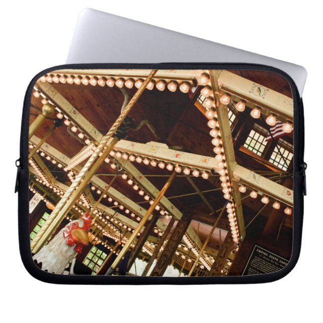 Vintage Rooster Carousel  Laptop Sleeve (Front)