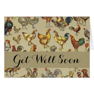 Vintage Rooster Chicken Pattern: Farmhouse Art