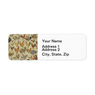 Vintage Rooster Chicken Pattern: Farmhouse Art