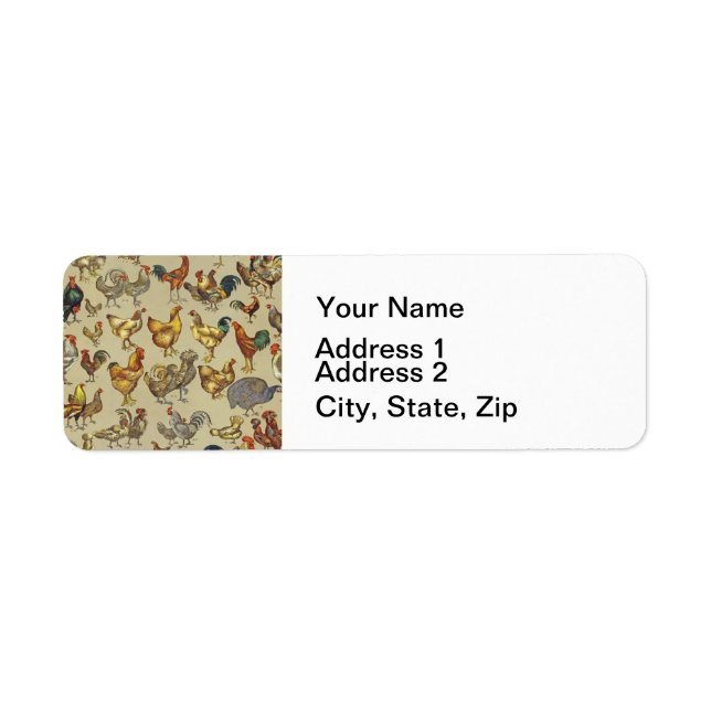 Vintage Rooster Chicken Pattern: Farmhouse Art (Front)