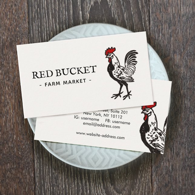 Vintage Rooster Farm Business Card (Creator Uploaded)