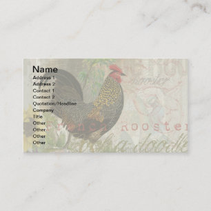 Vintage Rooster French Collage Farm Pet Business Card