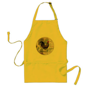 Vintage Rooster French Collage Farm Pet Standard Apron
