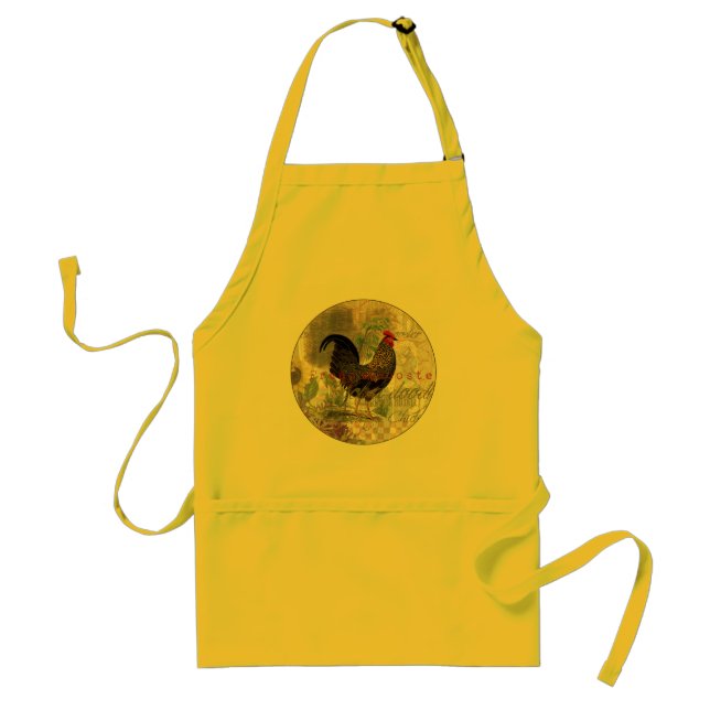 Vintage Rooster French Collage Farm Pet Standard Apron (Front)