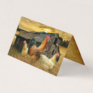Vintage Rooster Hens Rustic Barn Coop
