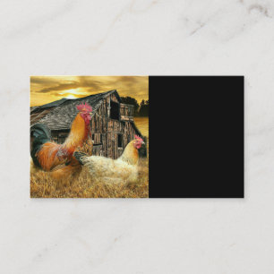 Vintage Rooster Hens Rustic Barn Coop Business Card