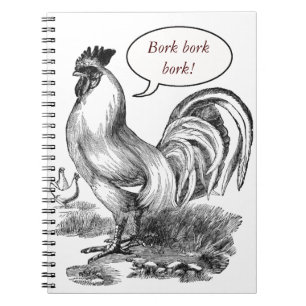 Vintage rooster illustration book