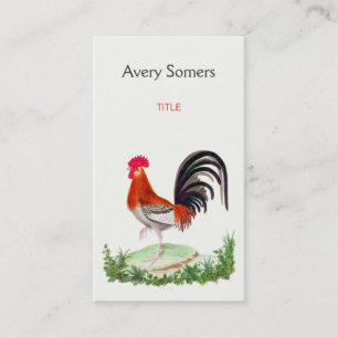 Vintage Rooster Illustration Business Card