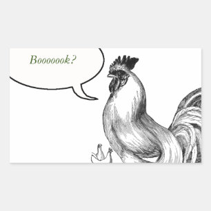 Vintage rooster illustration rectangular sticker