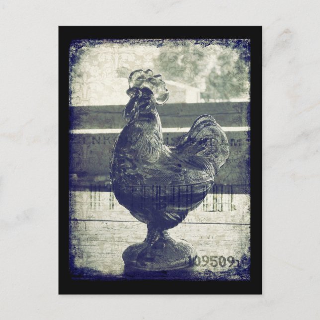 Vintage Rooster of Glass Postcard (Front)