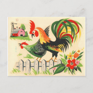Vintage Rooster Postcard