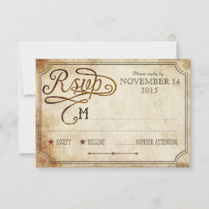 Vintage Rooster Rustic Country RSVP Card