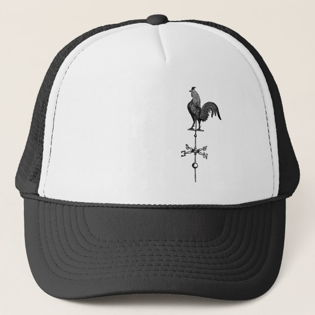 Vintage Rooster Weather Vane Trucker Hat (Front)