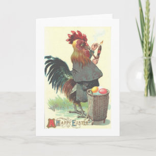 Vintage Rooster with Cigar Easter Card