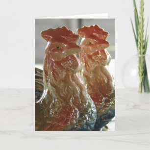 Vintage Roosters, Good Morning Card