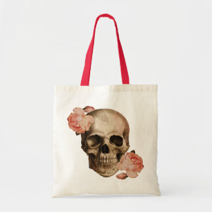 Vintage Rosa Skull Collage Tote Bag