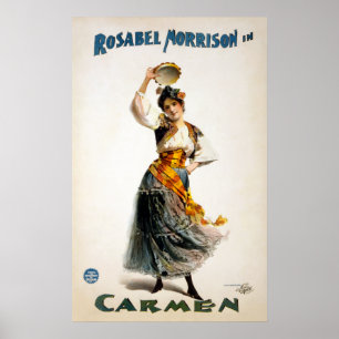 Vintage Rosabel Morrison "Carmen" Theatre Poster