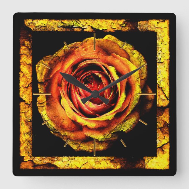 Vintage Rose 1 Wall Clocks & Numeral Options (Front)