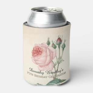 Vintage Rose 70th Birthday Celebration Can Cooler