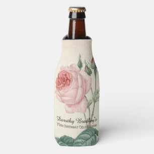Vintage Rose 75th Birthday Celebration BC Bottle Cooler
