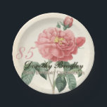 Vintage Rose 85th Birthday Party Paper Plates 2<br><div class="desc">Customisable Birthday Celebration Paper Plates with Vintage Botanical Watercolors by Pierre-Joseph Redouté. You can easily change text colour, font, size and position by clicking the customise button. "Pierre-Joseph Redouté (10 July 1759 in Saint-Hubert, Belgium – 19 June 1840 in Paris), was a Belgian painter and botanist, known for his watercolours...</div>