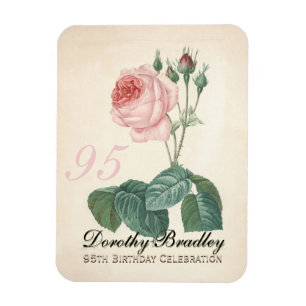 Vintage Rose 95th Birthday Celebration FPM Magnet