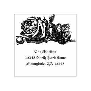 vintage rose address stamp