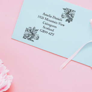Vintage Rose Address Stamp  Self-inking Stamp