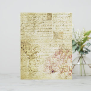 Vintage rose and butterfly