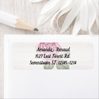 Vintage Rose and Vellum  Address Label