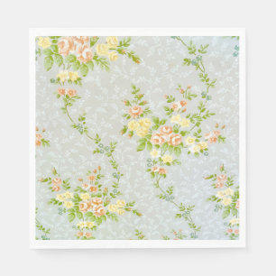 Vintage Rose and Vine Wallpaper Design Napkin