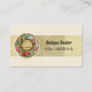 Vintage Rose Antique Dealer Business Card