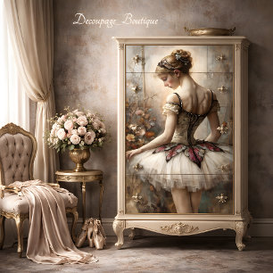 Vintage Rose Ballerina Art Decoupage Tissue Paper