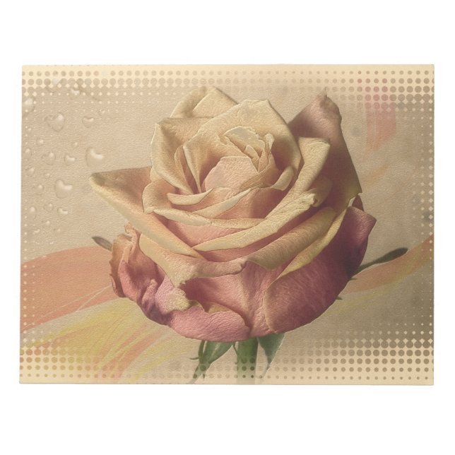 Vintage rose beautiful illustration notepad (Front)