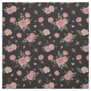 Vintage Rose Bee Floral Fabric