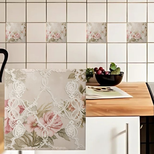 Vintage Rose Behind Lace Tile (Creator Uploaded)