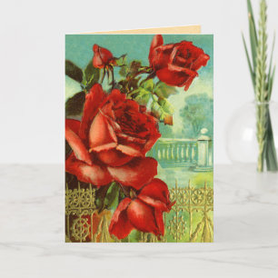 Vintage Rose Birthday Card