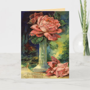 Vintage Rose Birthday Card