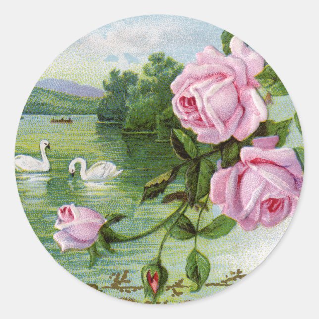 Vintage Rose Birthday Stickers (Front)