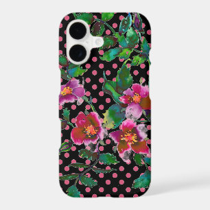 Vintage Rose black and marsala polka-dots